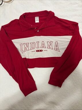 Red Polo-Style Rugby with Collar - Size XL
